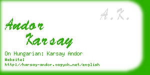 andor karsay business card